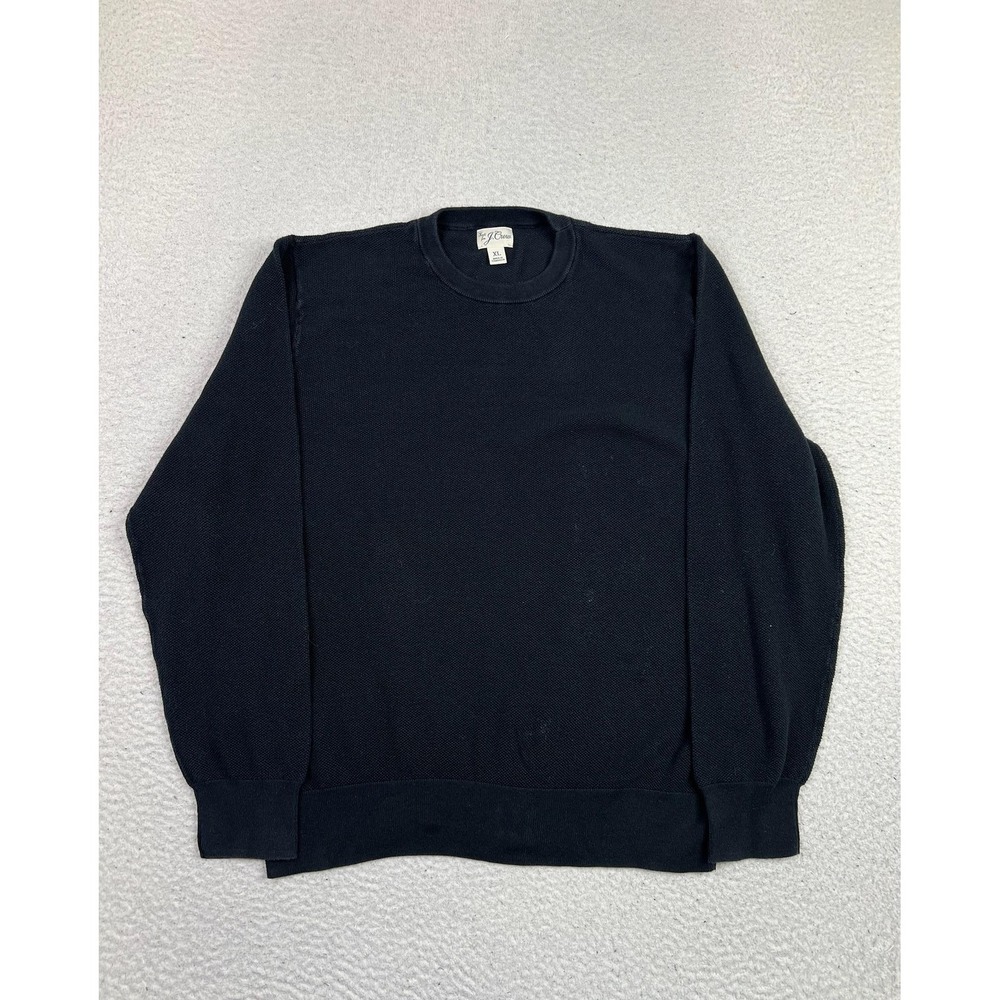 J‎ Crew Mens XL Navy Blue Cotton Waffle Knit Crewneck Pullover Sweater BM043